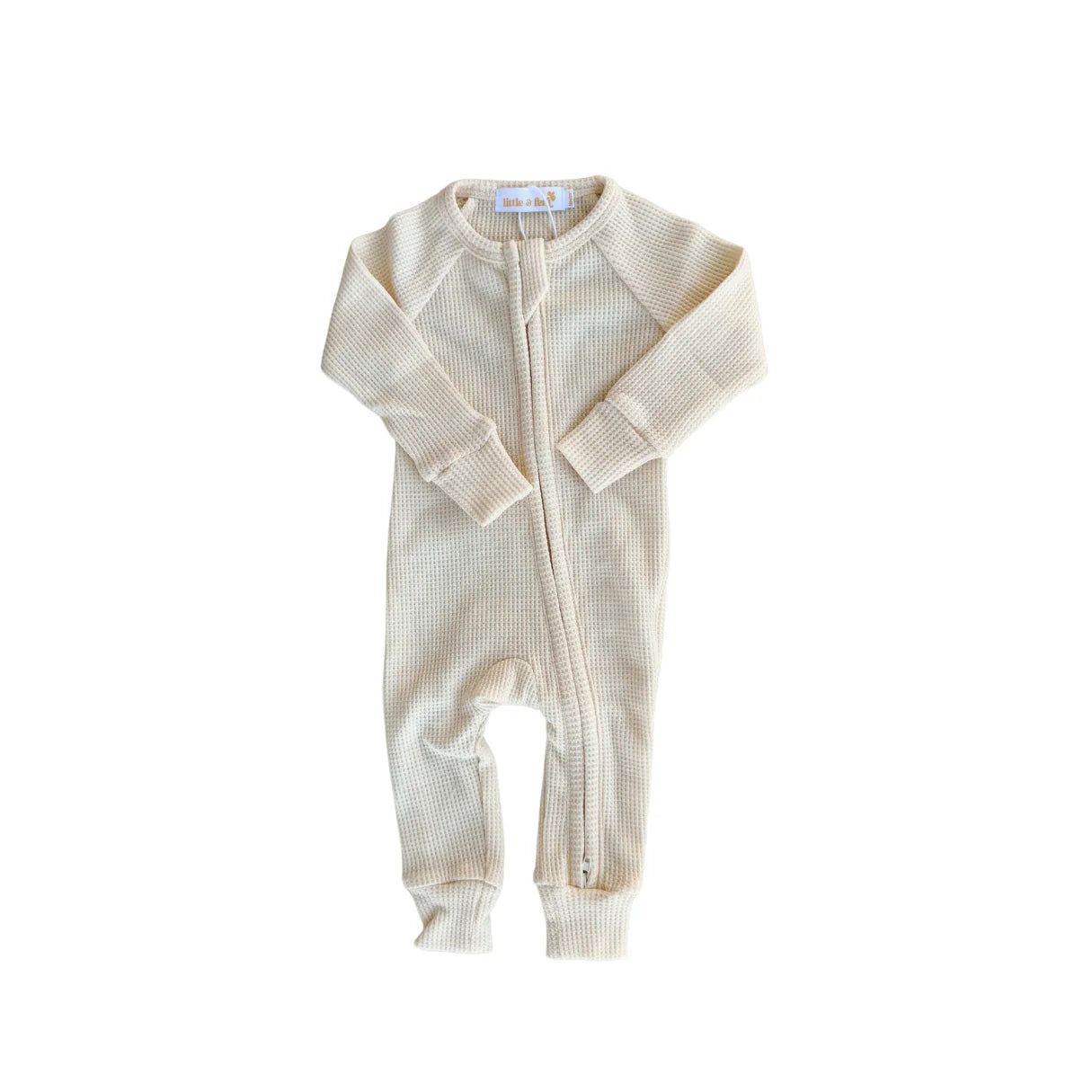 Zip Romper | Cream Waffle