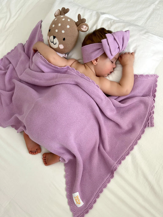Heirloom Knit Blanket | Lilac