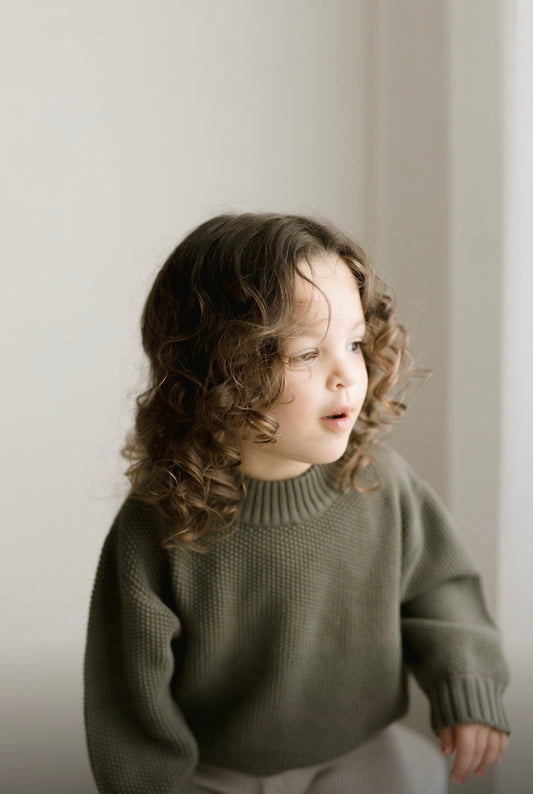 Olive Chunky Knit Jumper