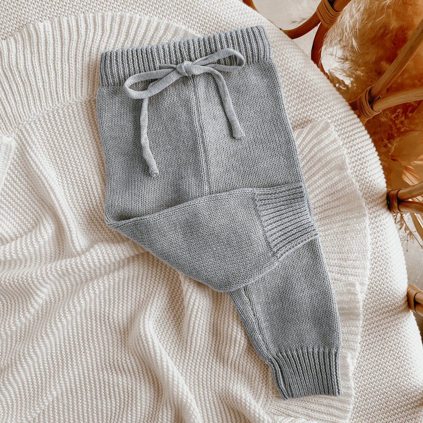 Mini Knit Pants - Powder Blue